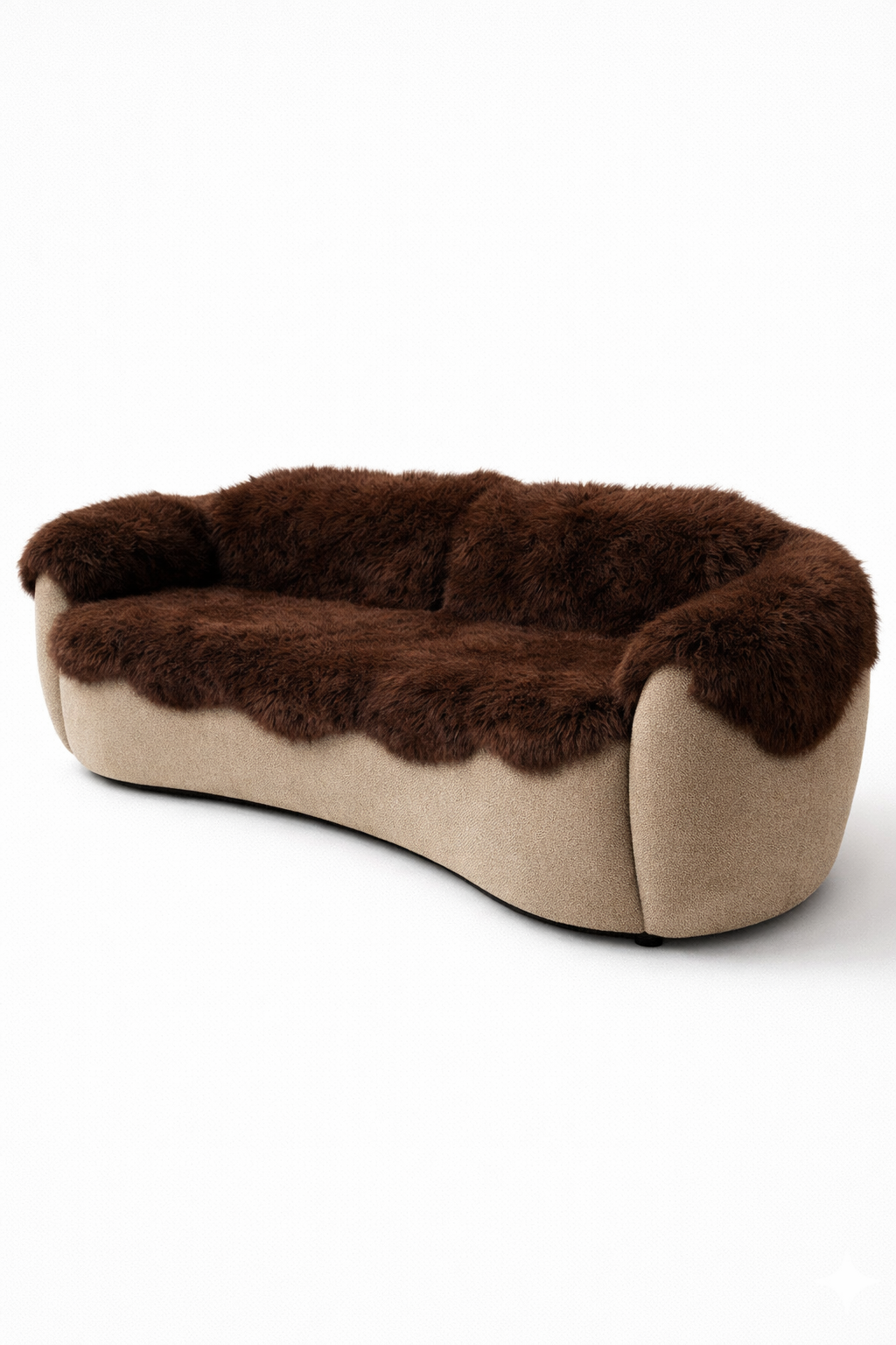 Genuine Brown Sheepskin Couch Cover for Dogs — Natural Sofa Protector (Plastic-Free)