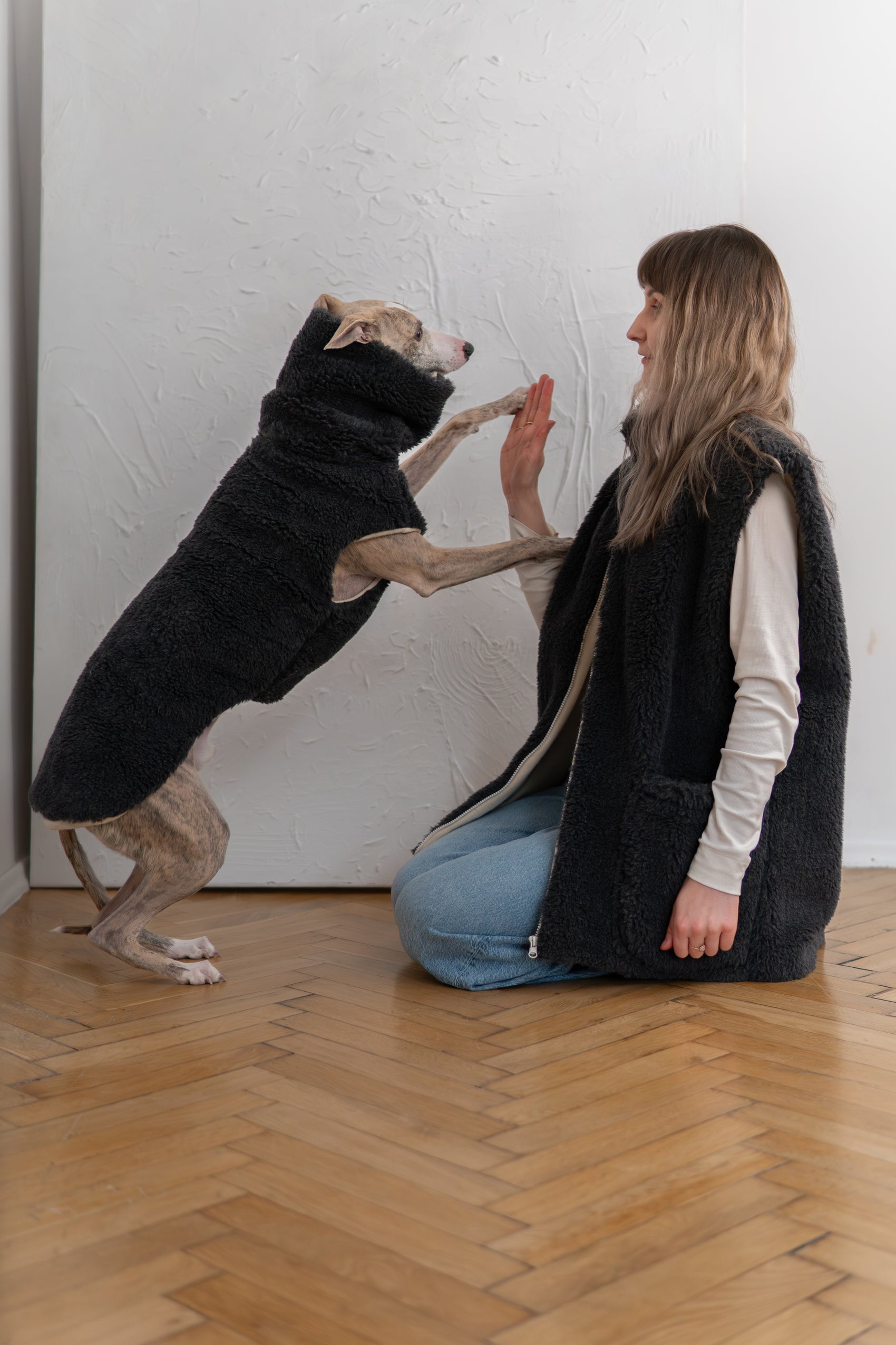 Woolen Dog Vest Charcoal