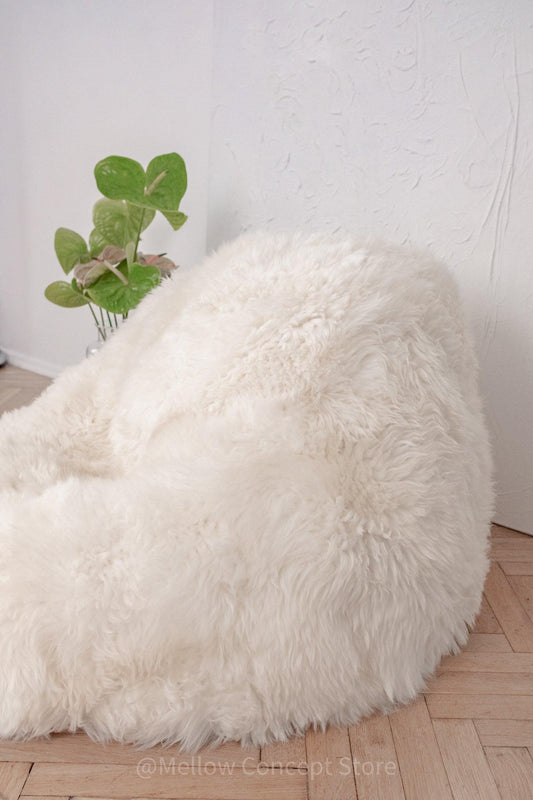 Natural Sheepskin Beanbag White
