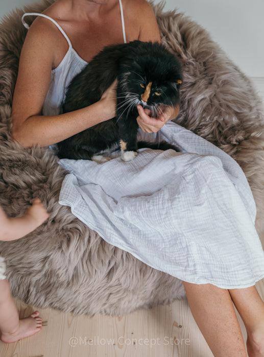 Natural Sheepskin Beanbag Greige