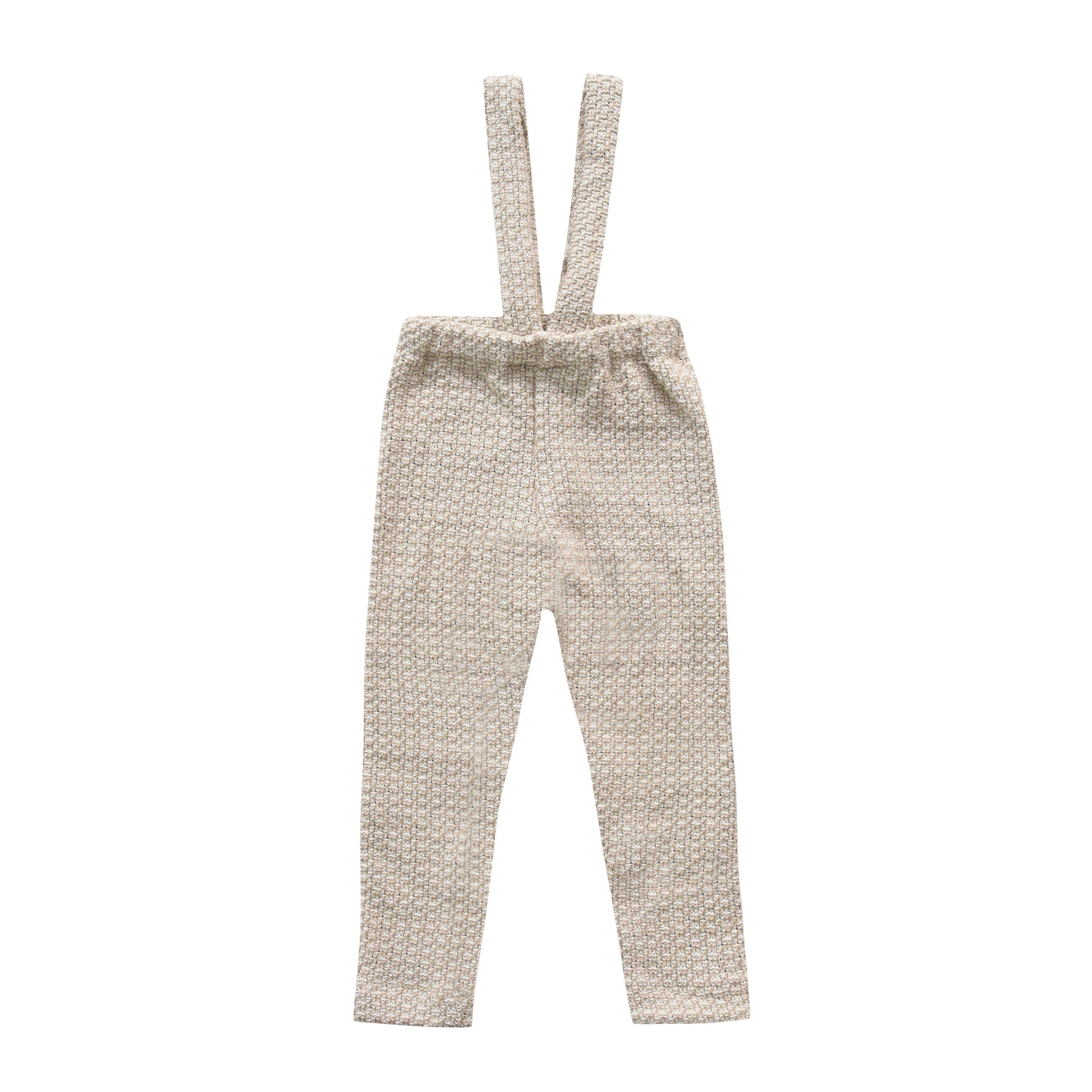 Leinenhose mit Hosenträgern - Beige