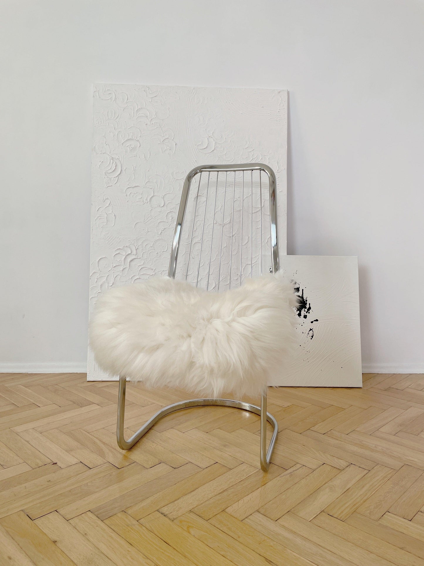 Natural Sheepskin Stool Cover