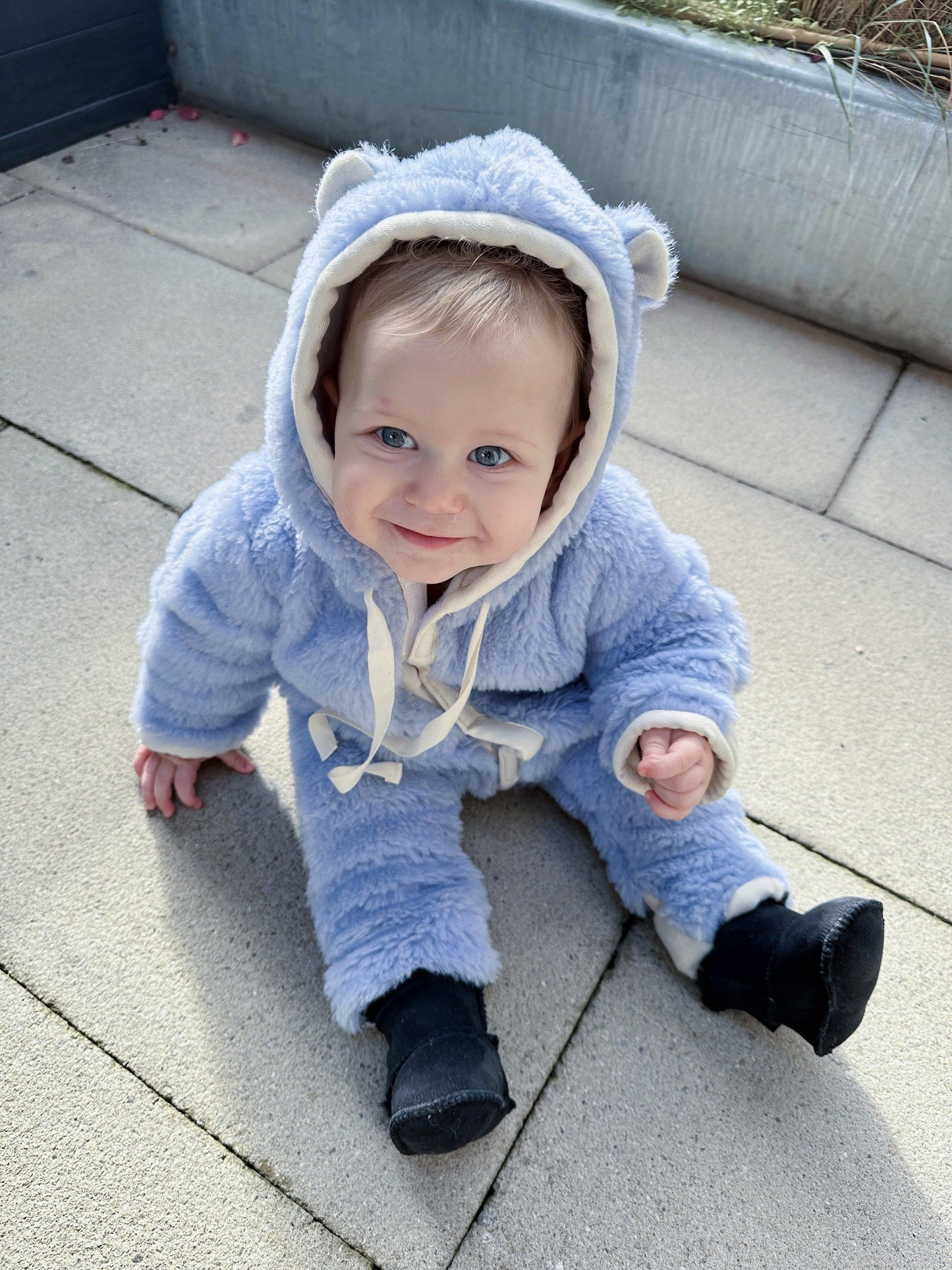 Baby/Kid Virgin Blue Wool Overall