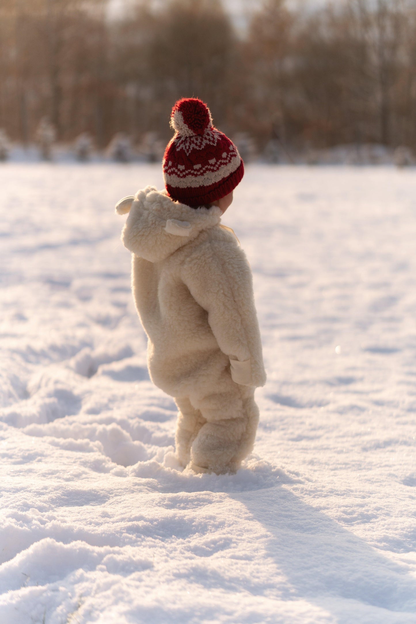 Baby/Kid Virgin White Wool Overall
