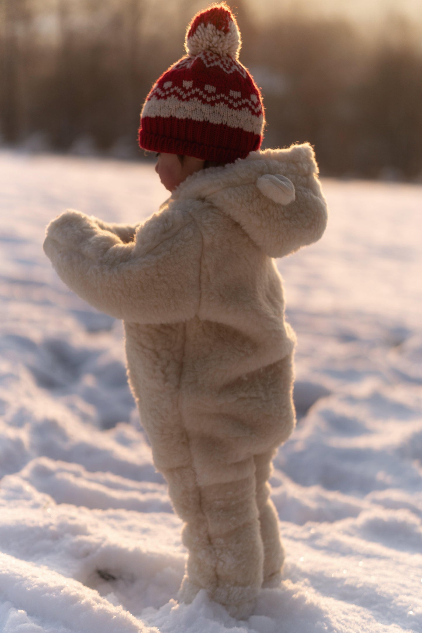 Baby/Kid Virgin White Wool Overall