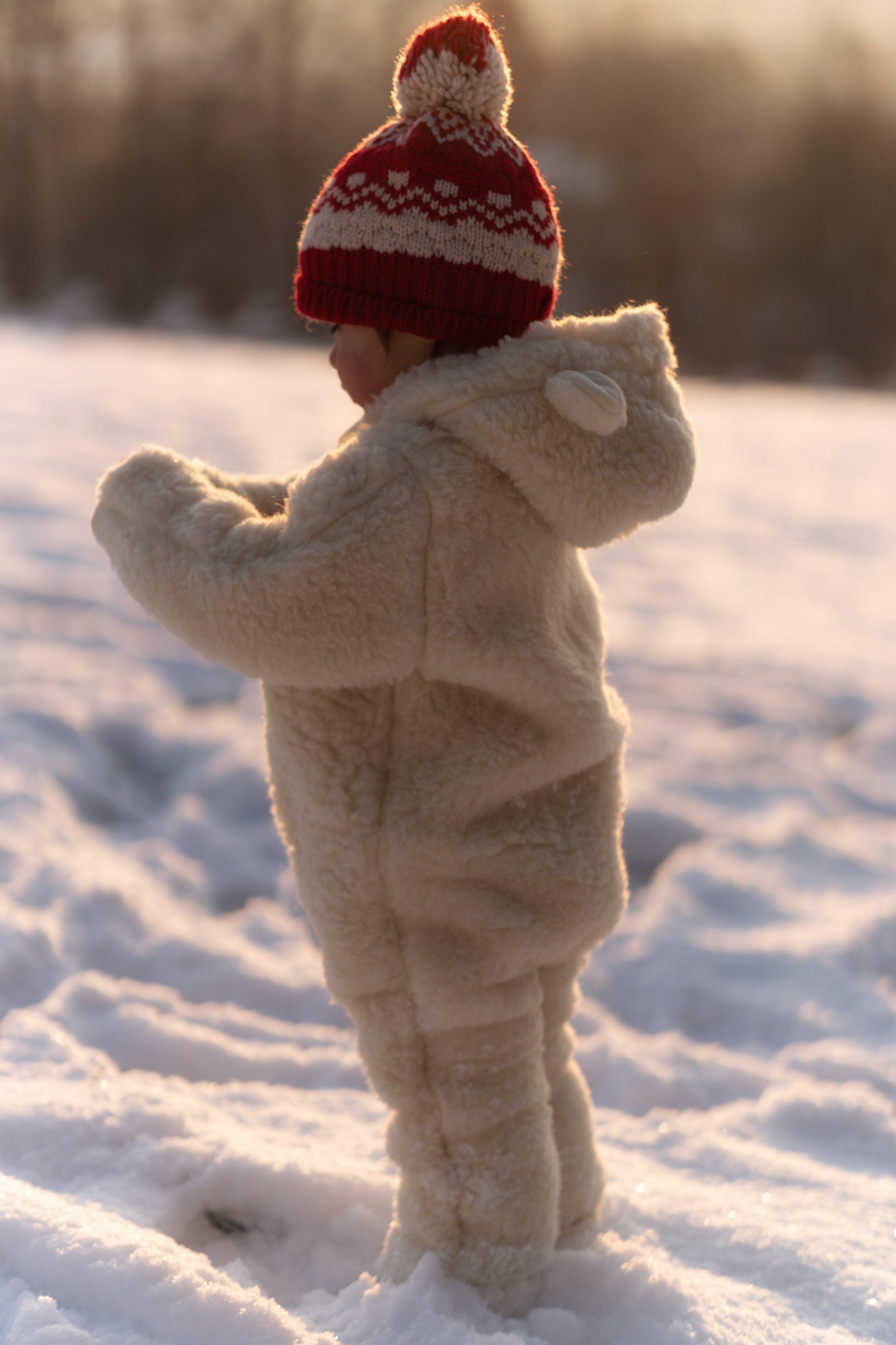 Baby/Kid Virgin White Wool Overall