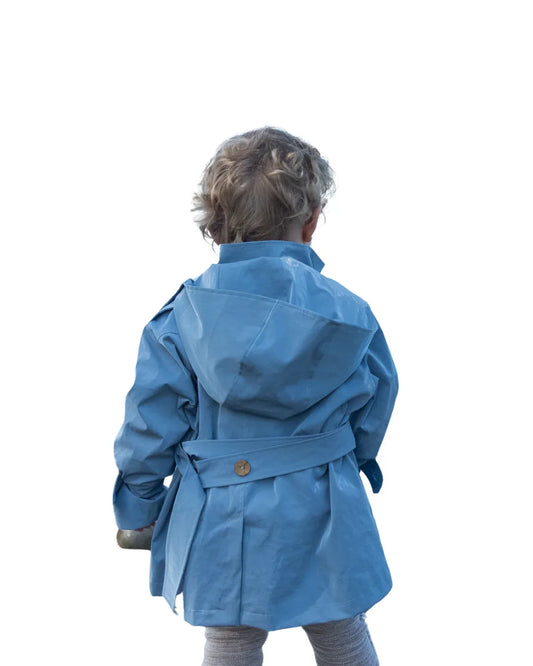 Kid's Trench Coat - Blue - Cotton