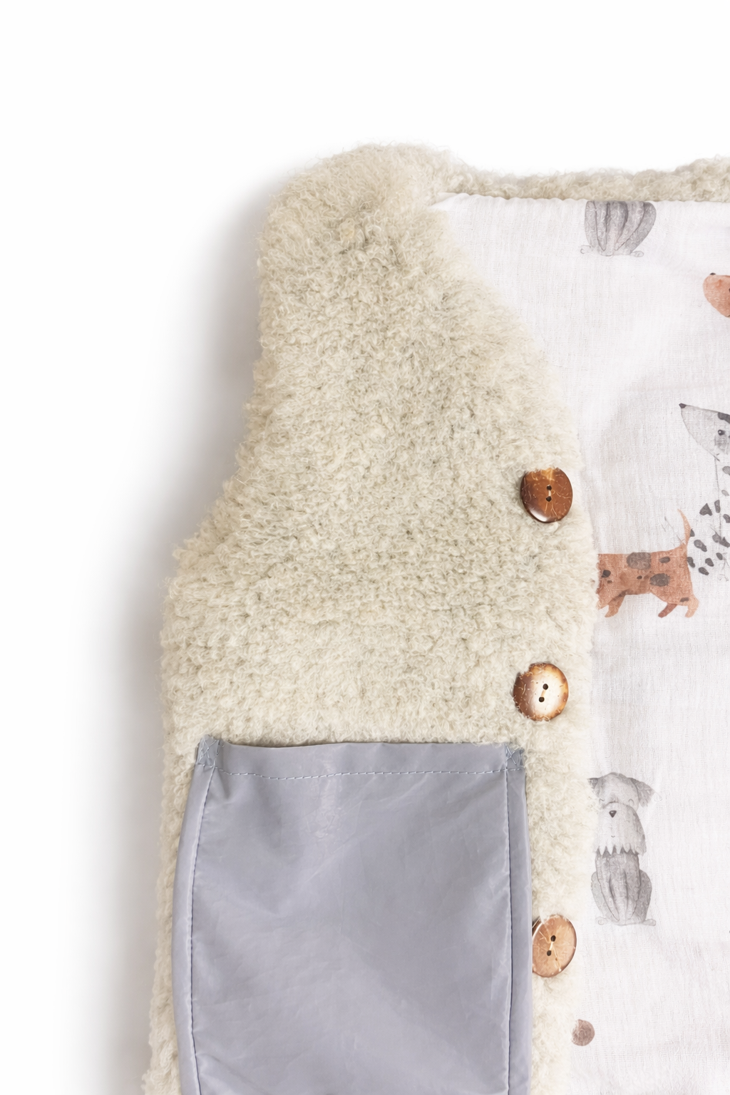 Weste aus Schurwolle für Babys/Kinder - Weiß