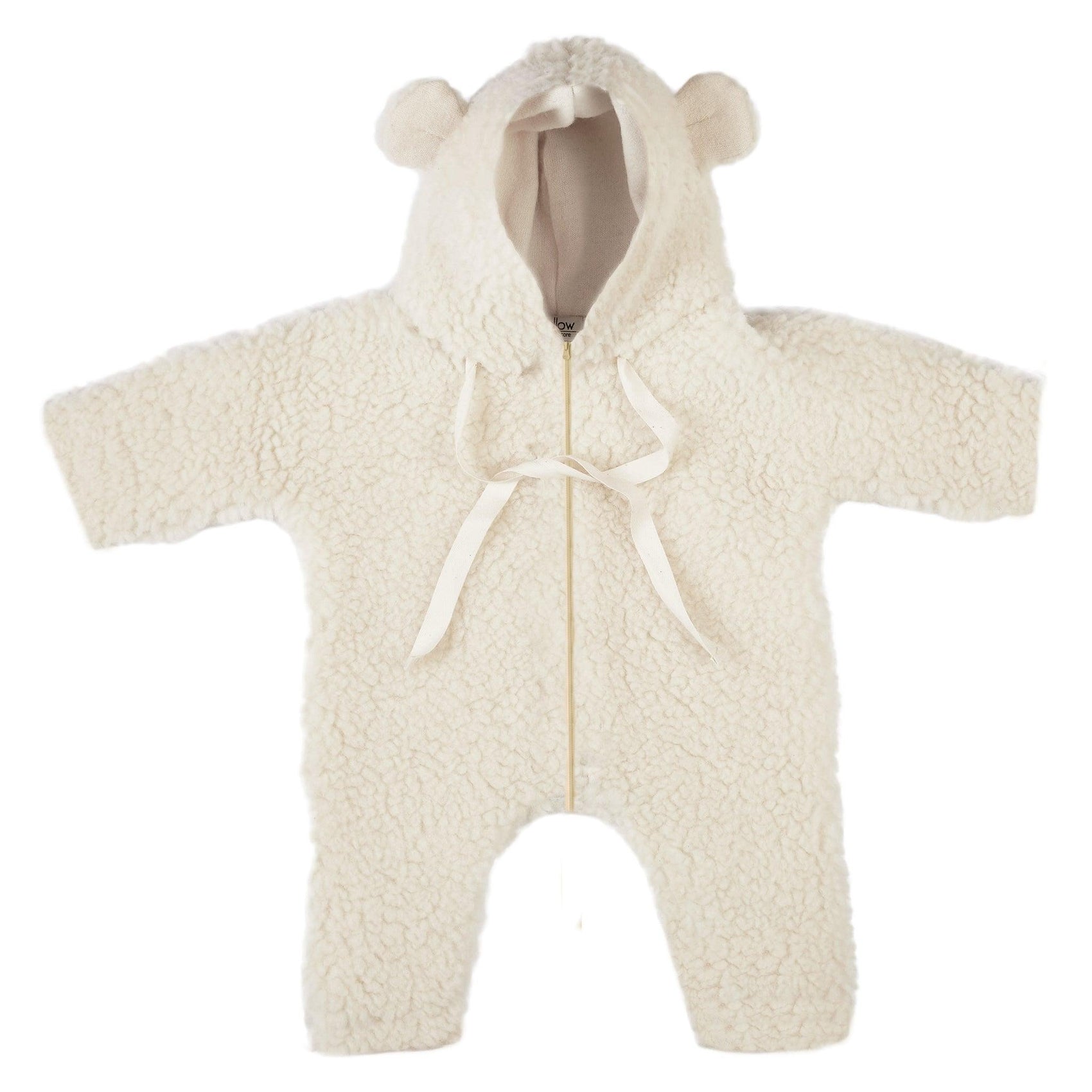 Baby/Kid Virgin White Wool Overall