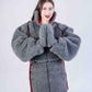 Woolen Women's Short Jacket Dark Grey