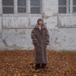 Oversized Woolen Coat with Maroon Silk Lining  Beige