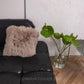 Square Natural Sheepskin Pillow Greige