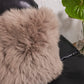 Square Natural Sheepskin Pillow Greige