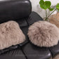 Square Natural Sheepskin Pillow Greige