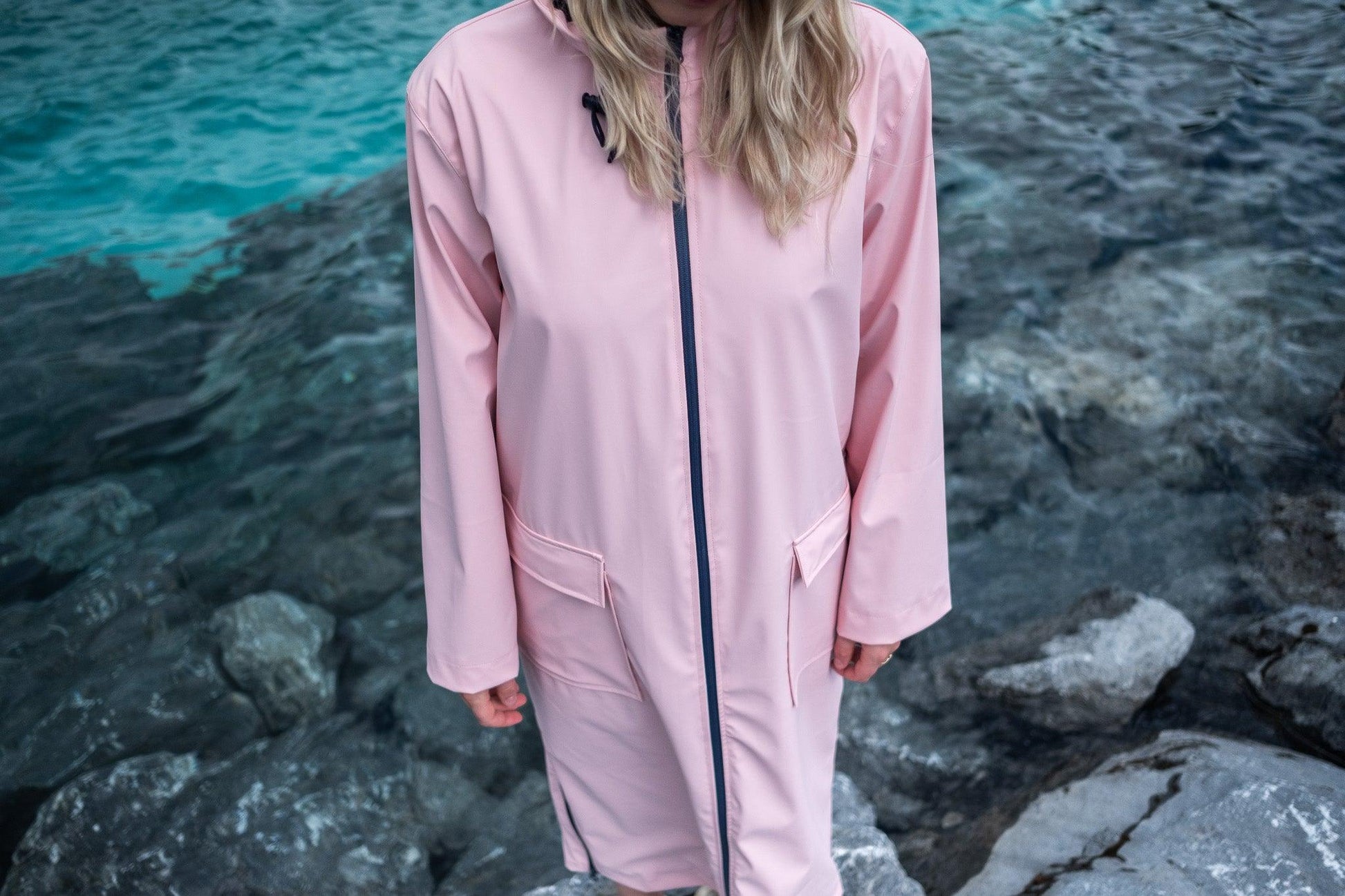 Waterproof Coat with Wool Rosa