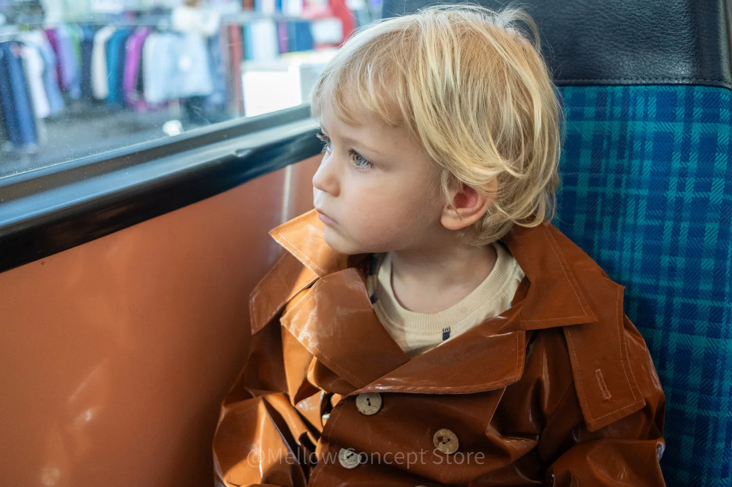 Kid's Trench Coat - Brown - Cotton