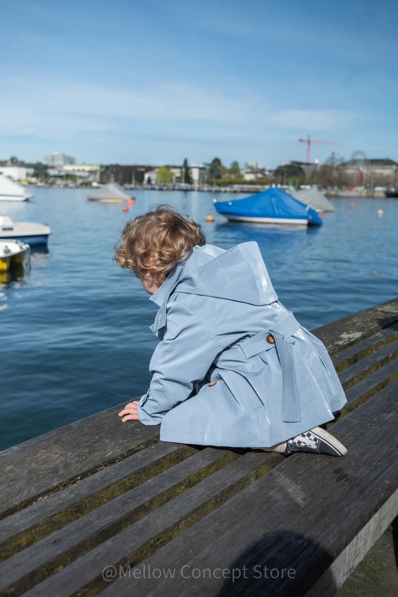 Kid's Trench Coat - Blue - Cotton