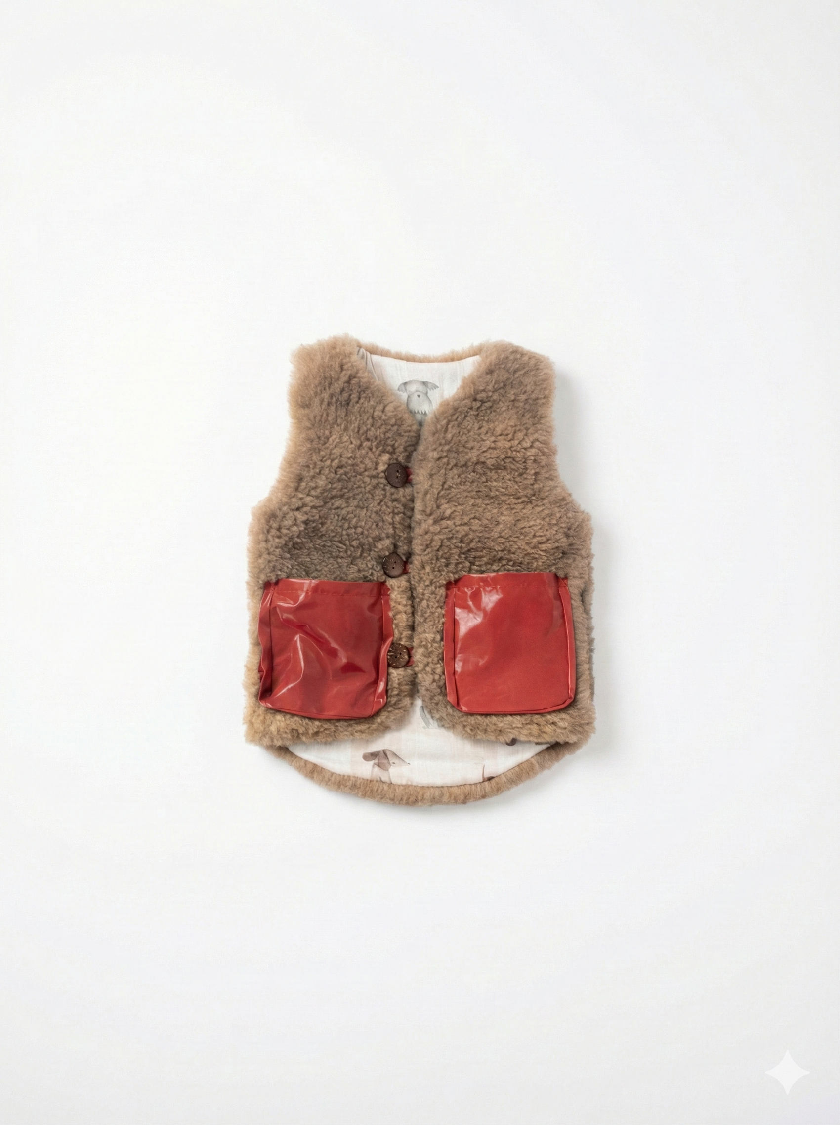 Weste aus Schurwolle für Babys/Kinder - Braun