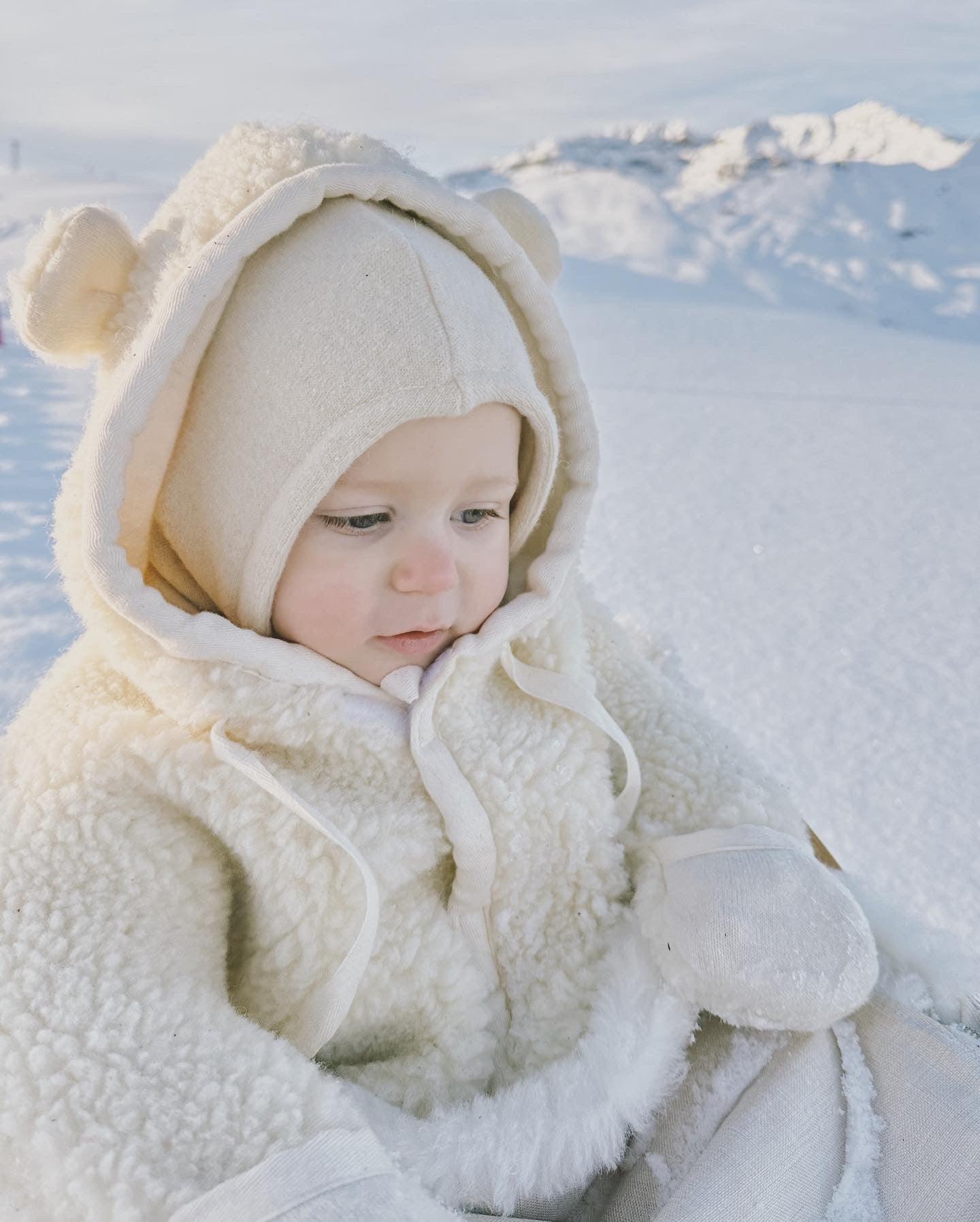 Baby/Kid Virgin White Wool Overall