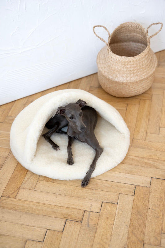 Natural White Wool Pet Cave  