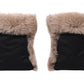 Waterproof Natural Sheepskin Stroller Hand Muffs Black&Beige
