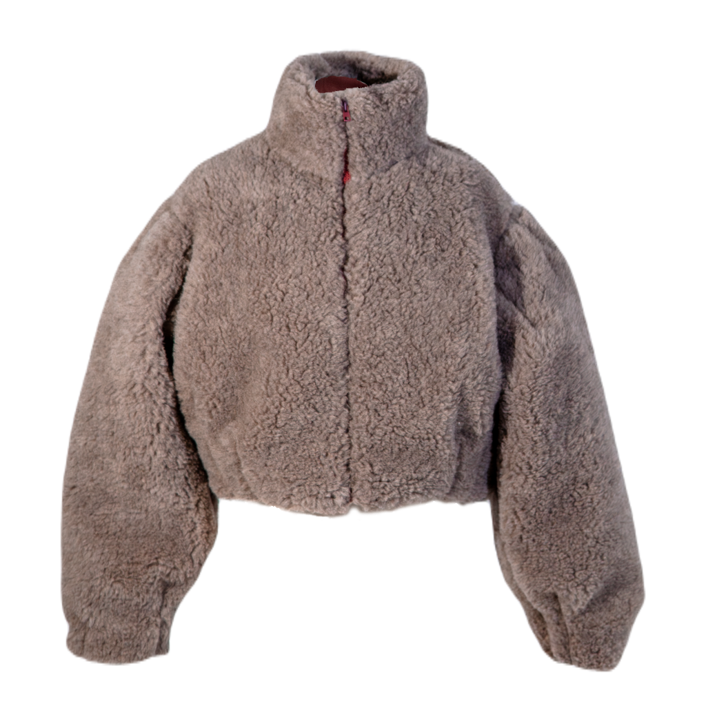 Kurze Wolljacke für Damen - Beige