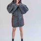 Woolen Women's Short Jacket Dark Grey