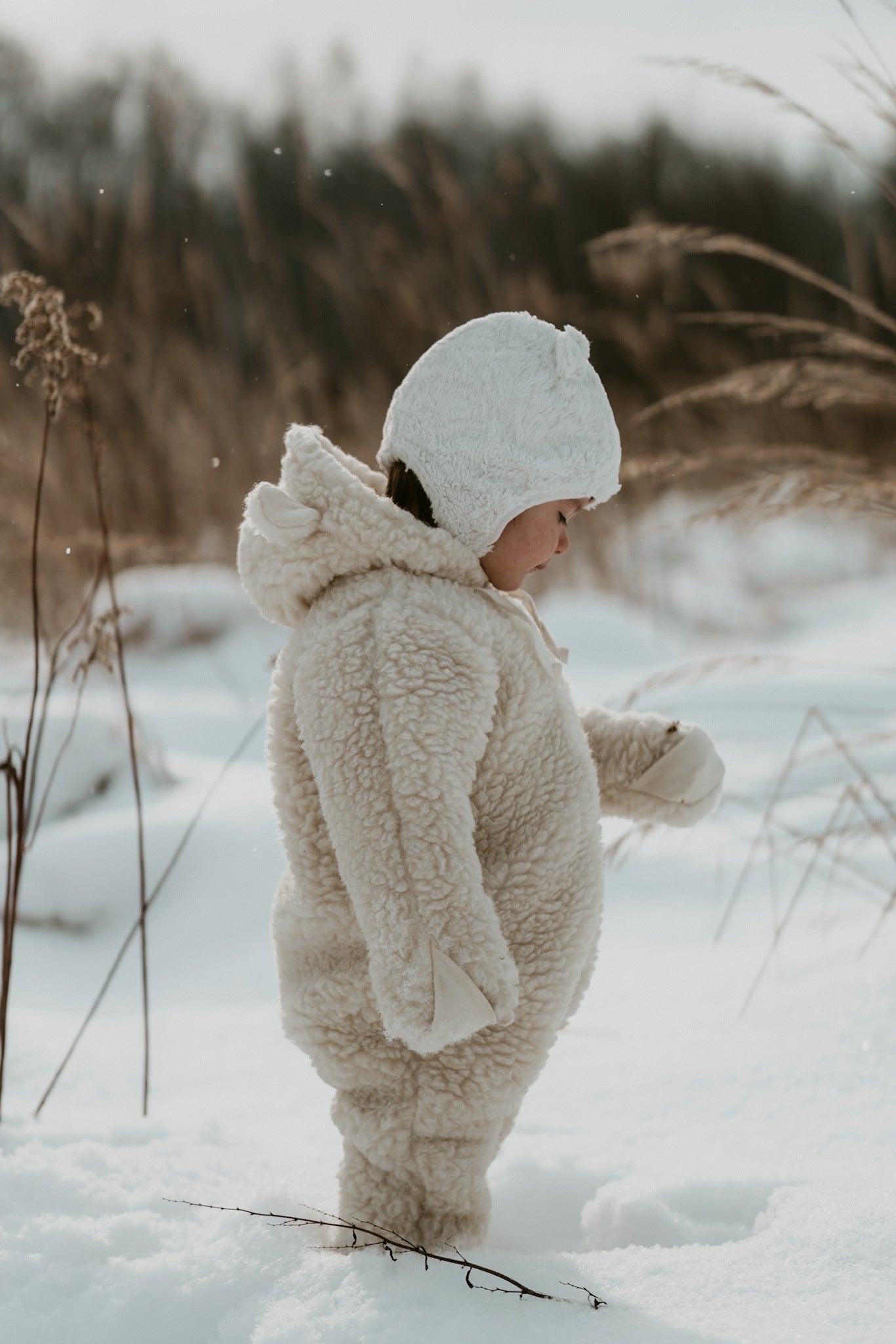 Baby/Kid Virgin White Wool Overall