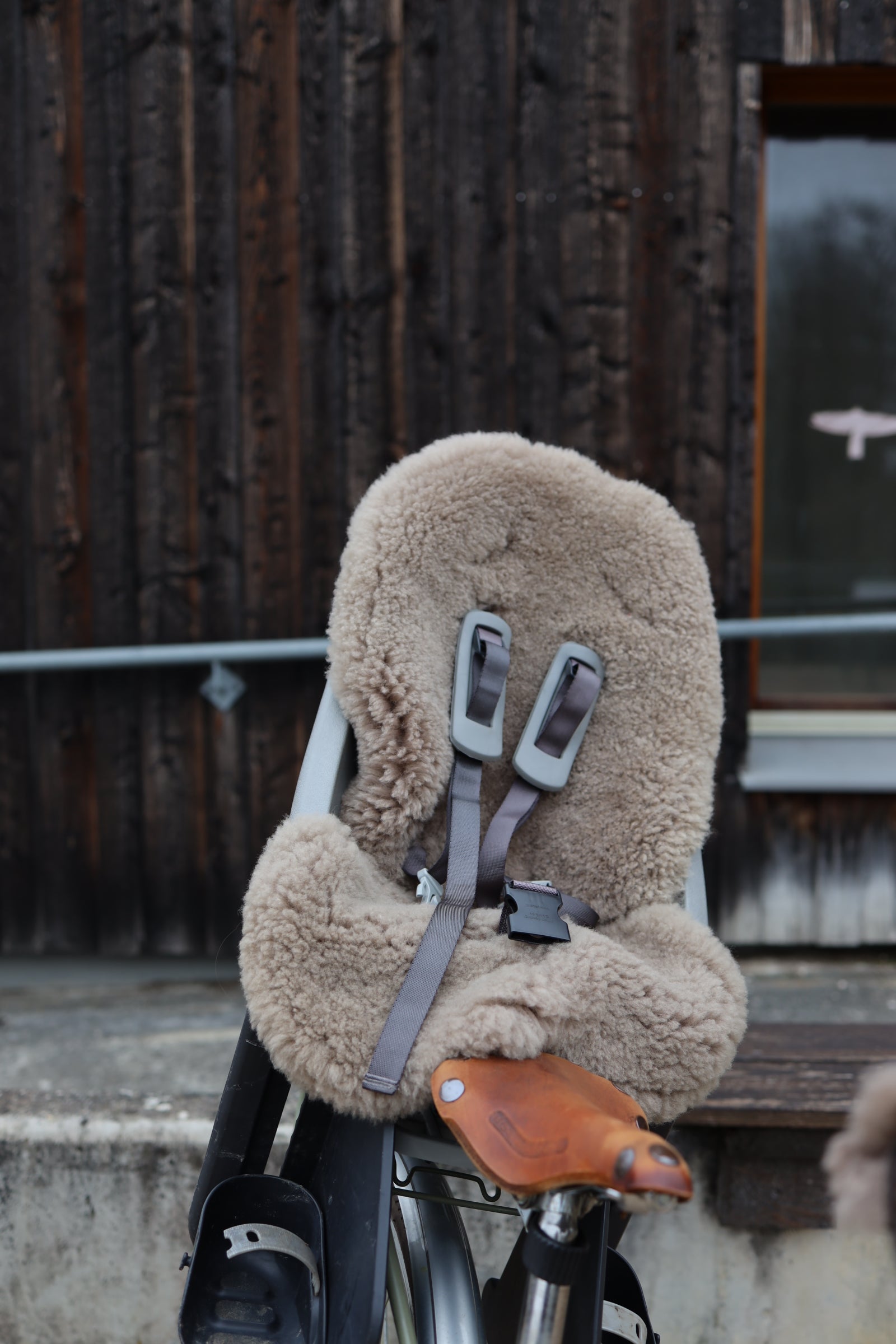 Greige Natural Sheepskin Car Seat / Stroller Liner