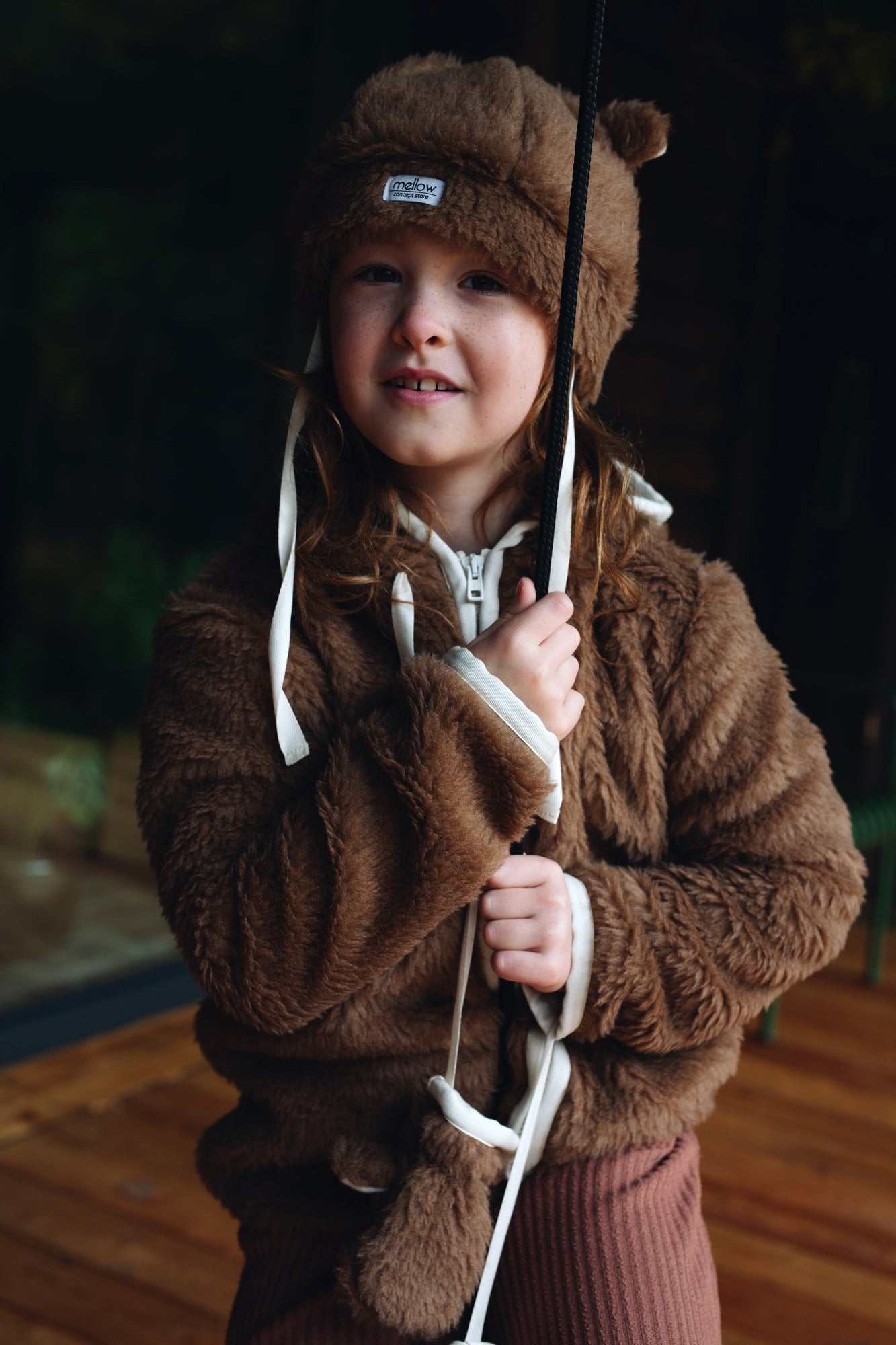 Brown Bear Woolen Baby Gloves