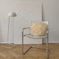 Round Natural Sheepskin White Pillow 