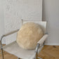 Round Natural Sheepskin White Pillow 