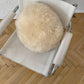 Round Natural Sheepskin White Pillow 