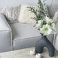 Square Natural Sheepskin Pillow White