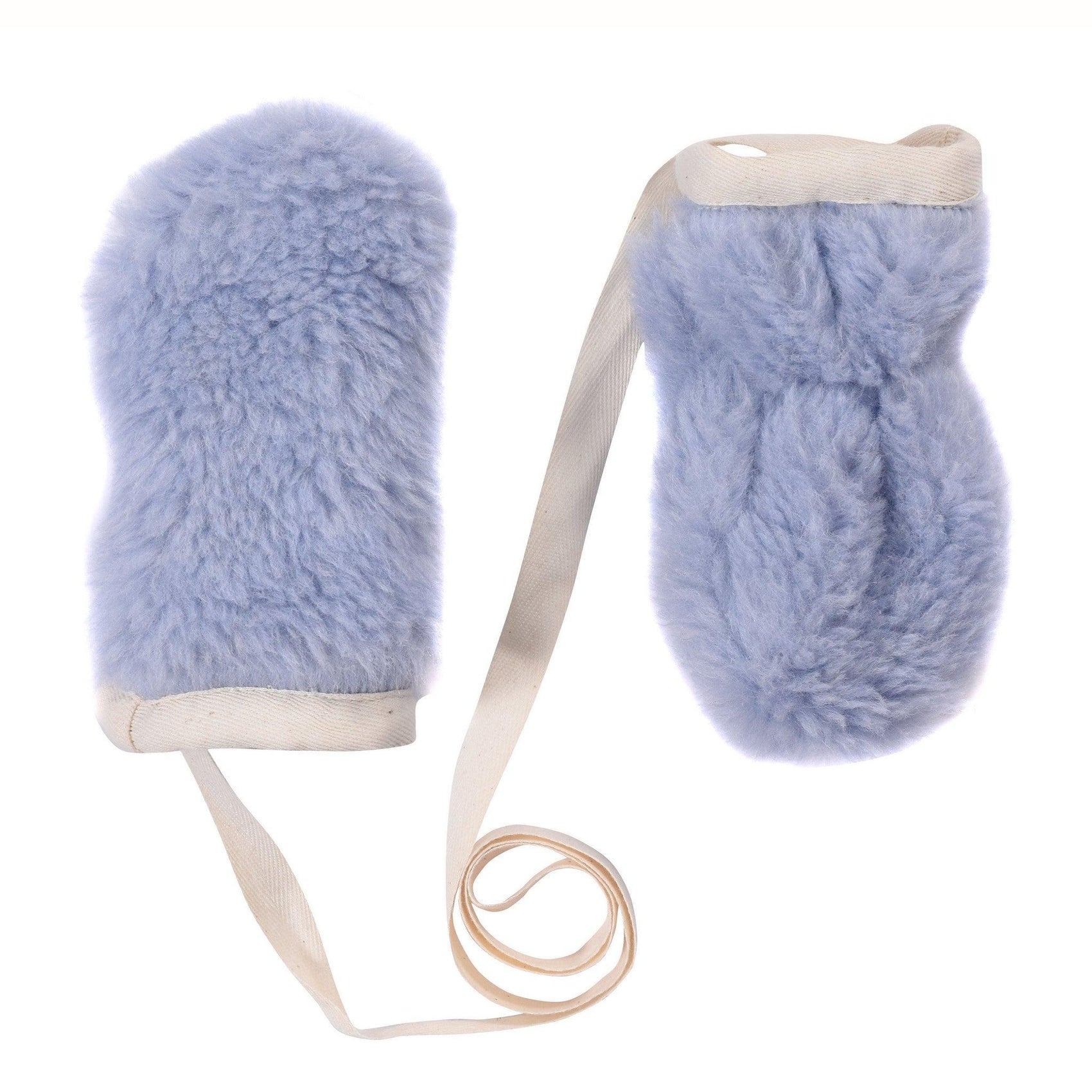Blaue Bären-Babyhandschuhe aus Wolle