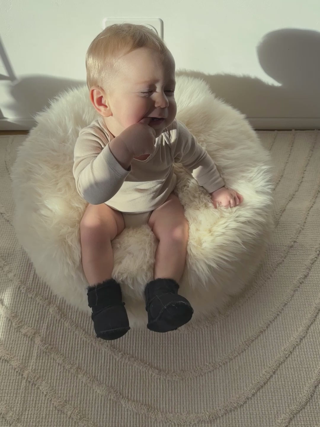 Black Baby Natural Sheepskin Boots