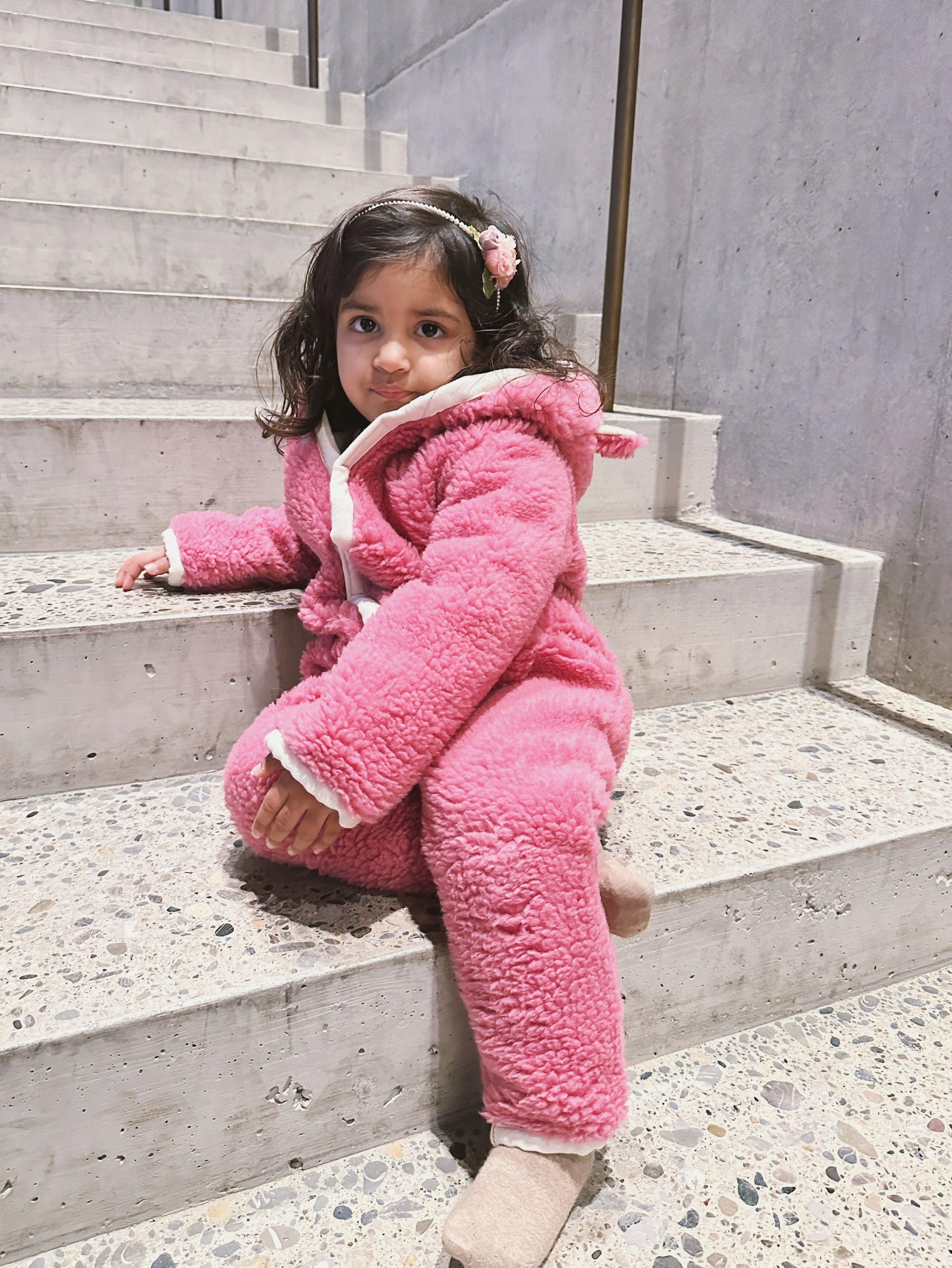 Baby/Kid Virgin Wool Overall  Pink