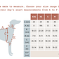 A chart displaying measurements of a Mellow Pet Store Woolen Dog Vest - Charcoal.